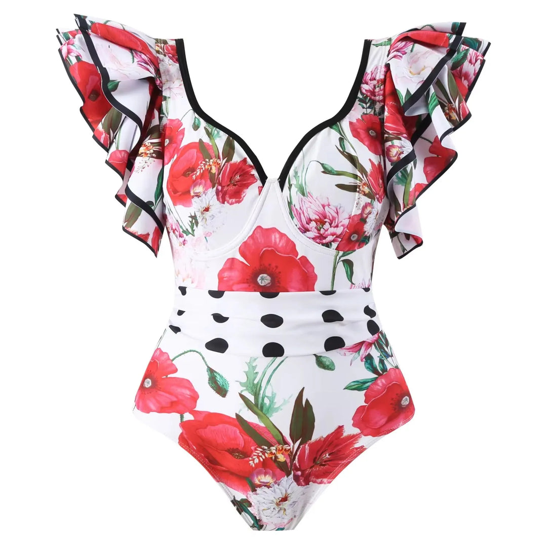 Maiô Babados Elegance Floral