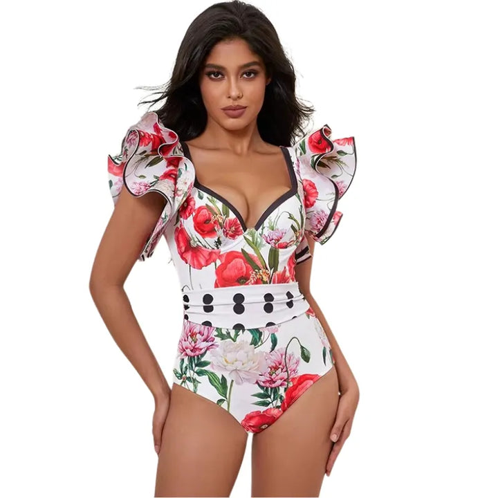 Maiô Babados Elegance Floral