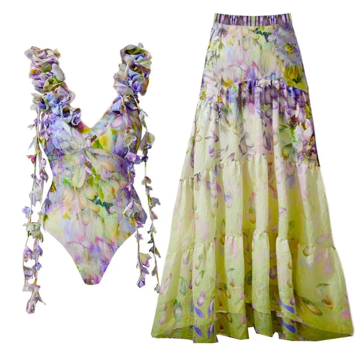 Maiô Estampado Flores Degradê