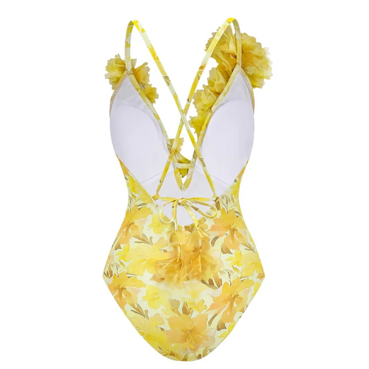 Maiô Lírio Amarelo Com Apliques 3D - Poderosa