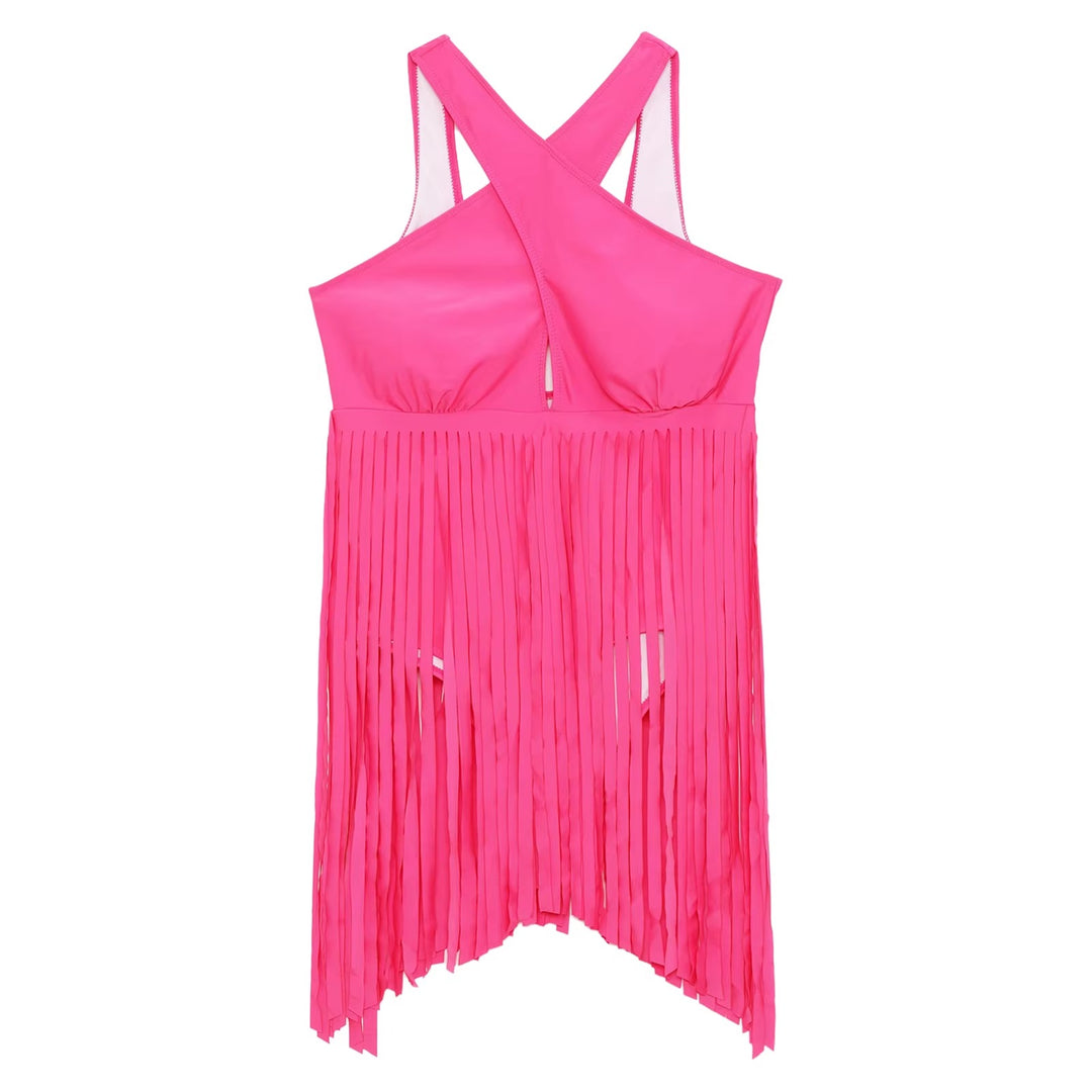 Maiô Plus Size Cruzado Com Franjas Rosa - Poderosa