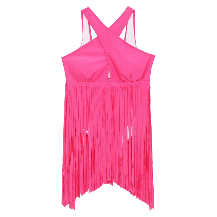 Maiô Plus Size Cruzado Com Franjas Rosa - Poderosa