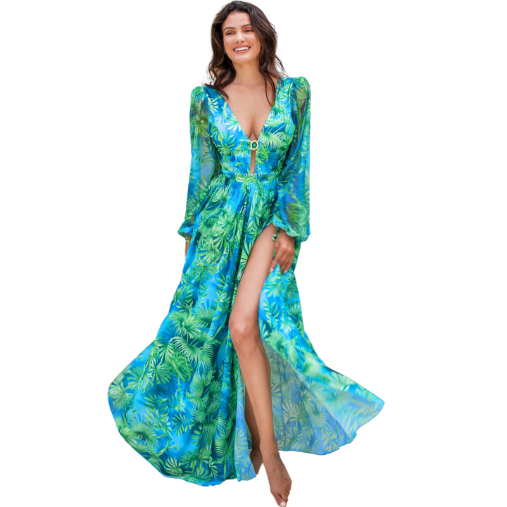 Maiô Verde Esmeralda Com Mangas