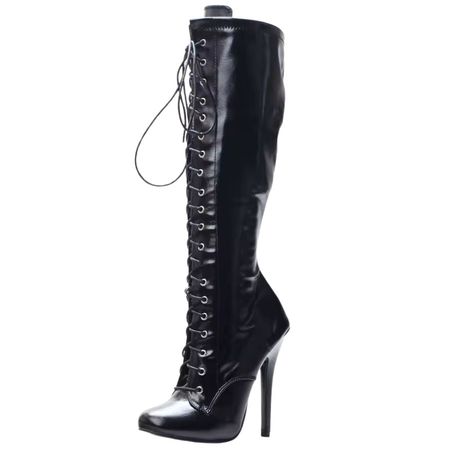 Bota Stiletto Cano Alto Verniz