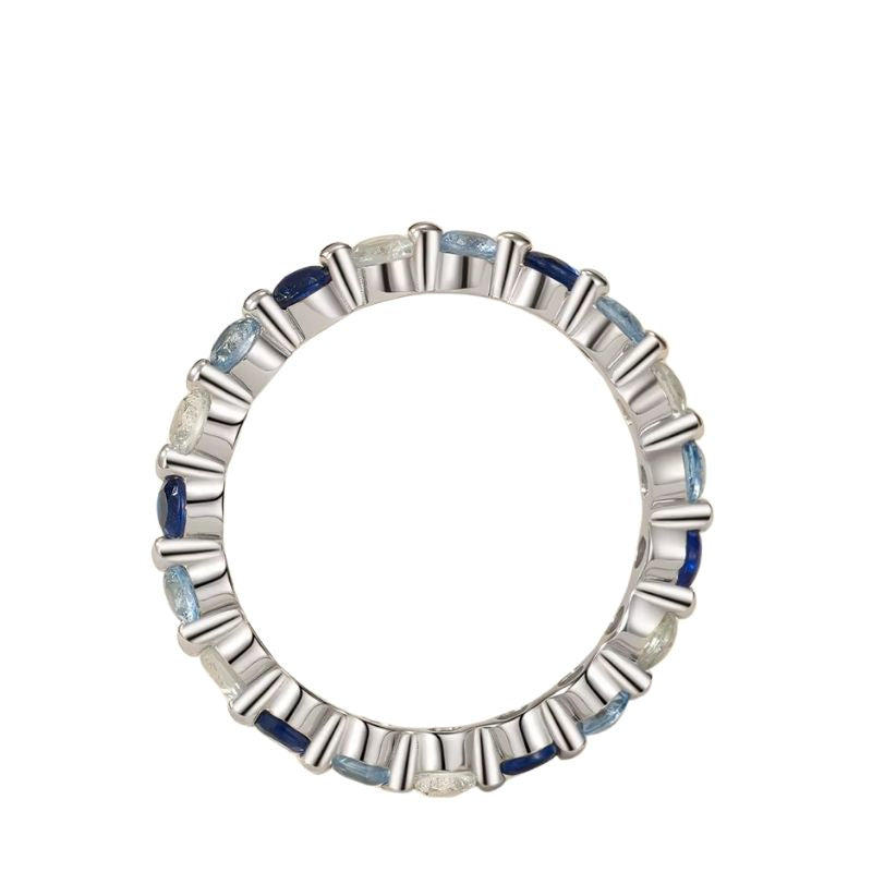 Anel Aurora Azul Prata 925