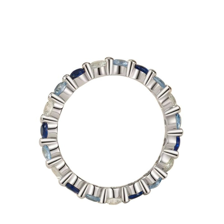 Anel Aurora Azul Prata 925