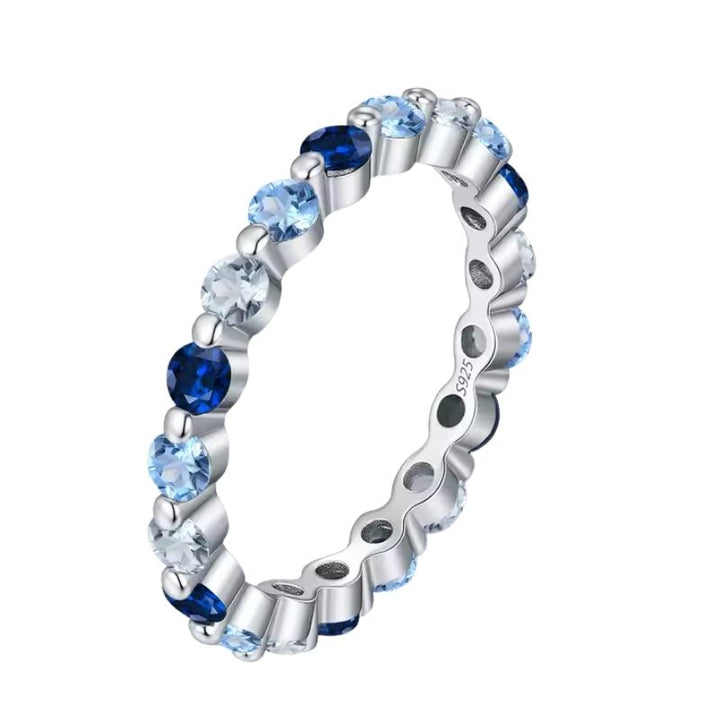 Anel Aurora Azul Prata 925