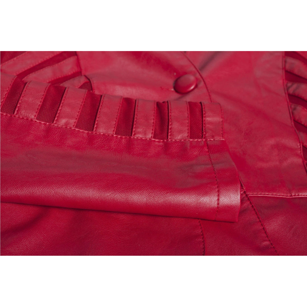 Jaqueta Couro Ecológico Recortes Plus Size