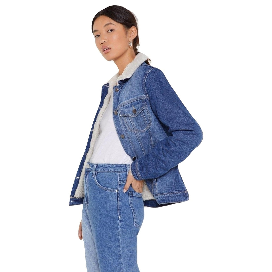 Jaqueta Jeans Feminina Forrada Com Pelos