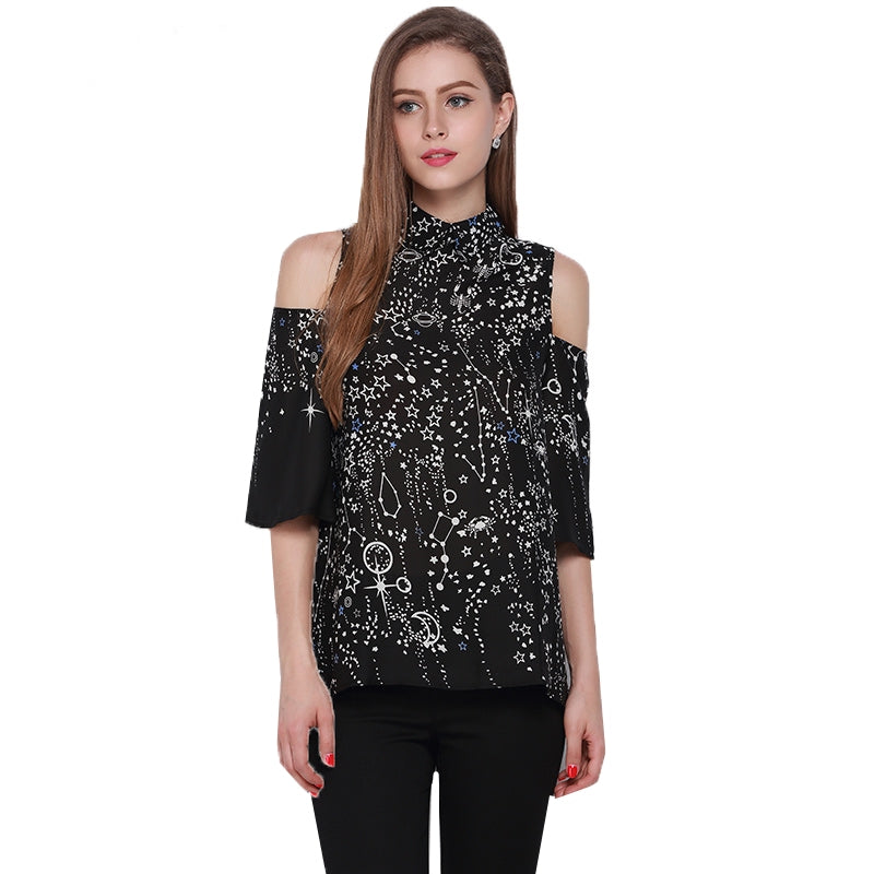 Blusa Open Shoulder Galáxia