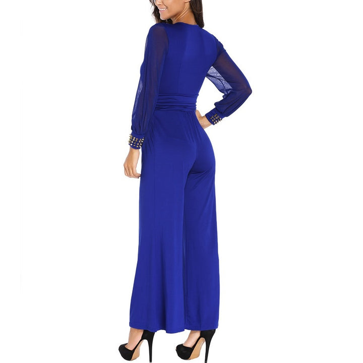 Macacão Pantalona Manga Tule