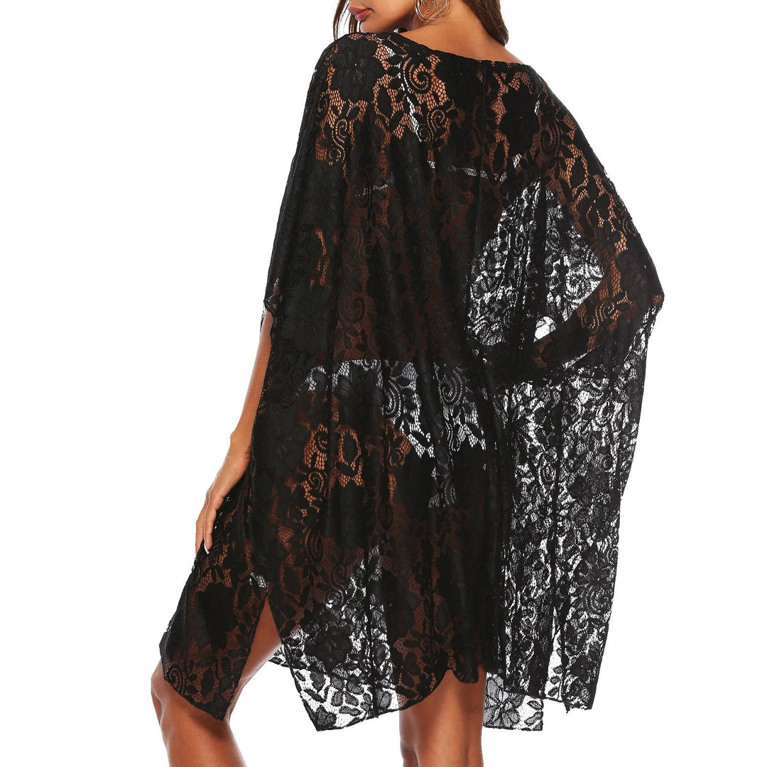 Saída de Praia Kaftan Renda Preta