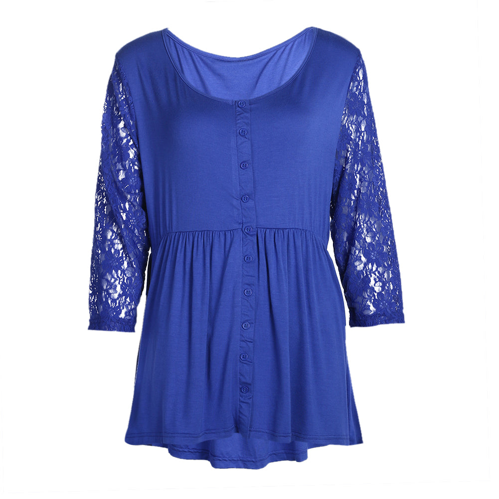 BLUSA MANGA RENDA PLUS SIZE - PODEROSA SHOP