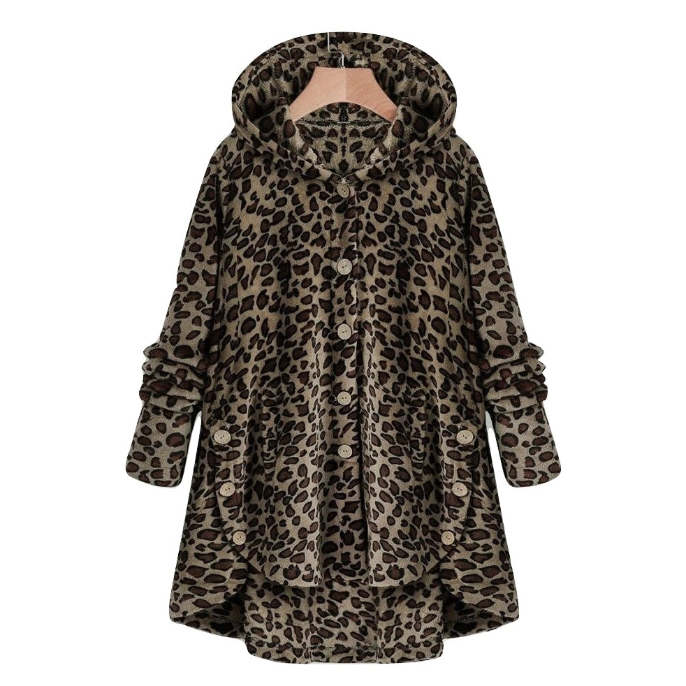 Casaco Peluciado Plus Size Com Capuz