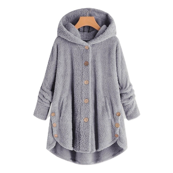 Casaco Peluciado Plus Size Com Capuz