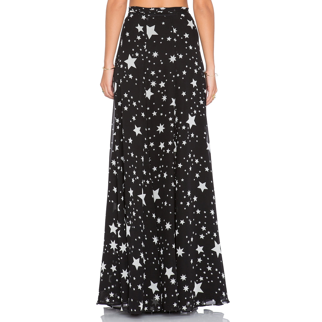 Saia Longa Fenda Estampa Estrela