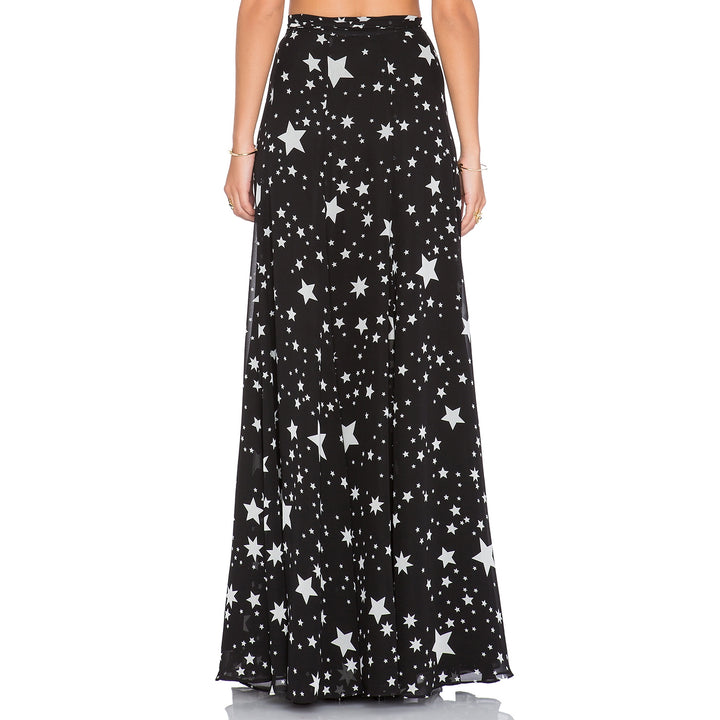 Saia Longa Fenda Estampa Estrela