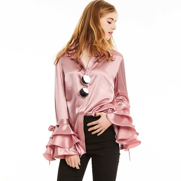 Blusa Manga Flare com Babado