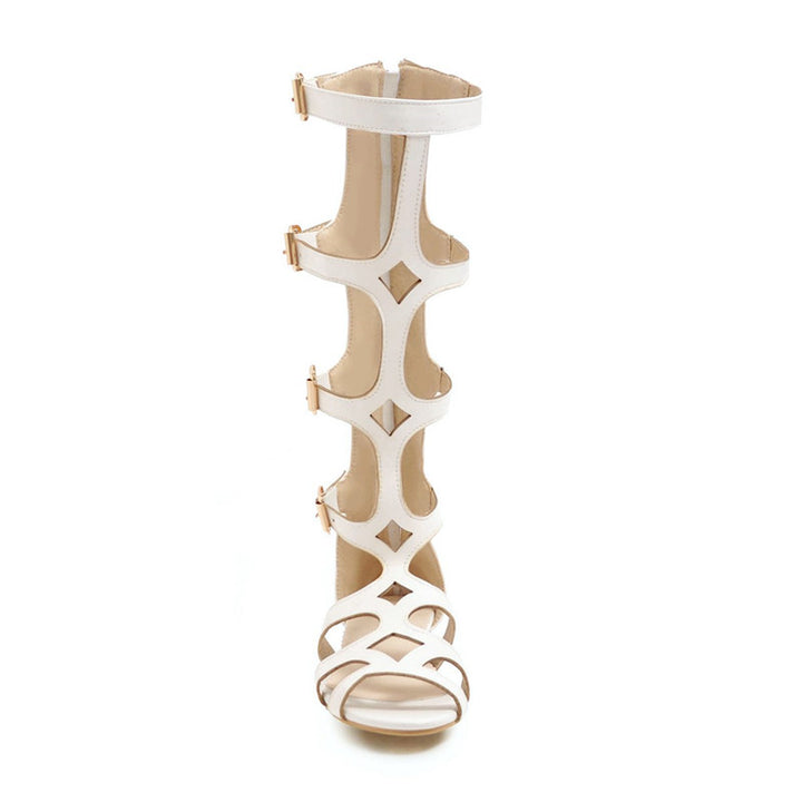 Rasteira Gladiadora Com Fivelas Branco - Poderosa