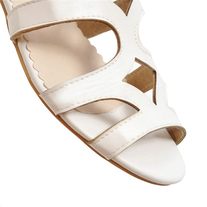 Rasteira Gladiadora Com Fivelas Branco