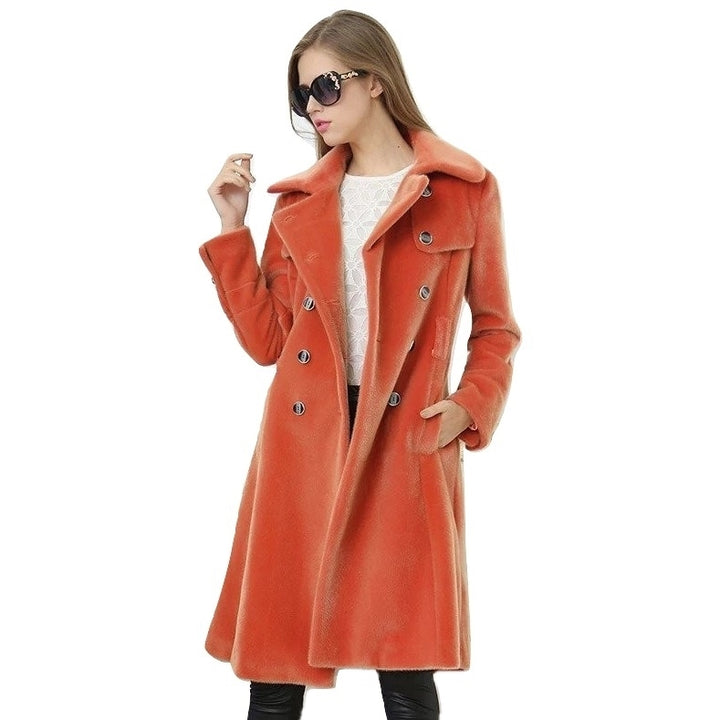Trench Coat Peluciado Laranja Com Cinto
