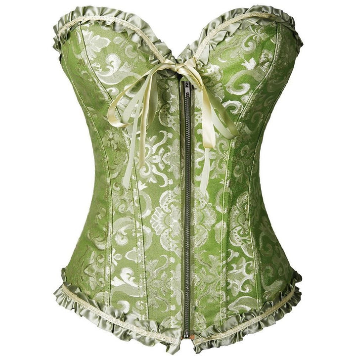 Corset Overbust Floral Verde