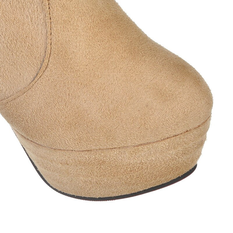 Bota Over The Knee Suede Stretch Salto Fino