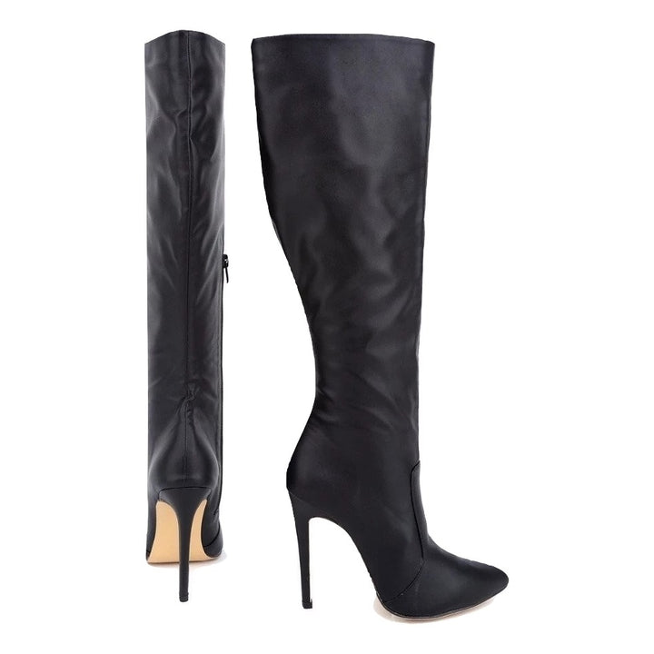 Bota Cano Longo Salto Fino Fashion Leather