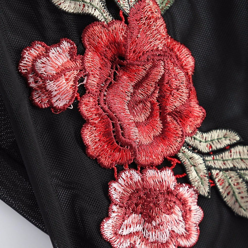 Body Tule Detalhe Floral