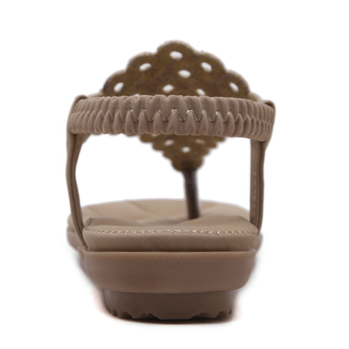 Sandália Rasteira Confort com Apliques