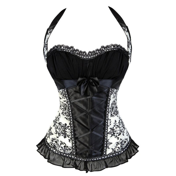 Corset Floral Black White