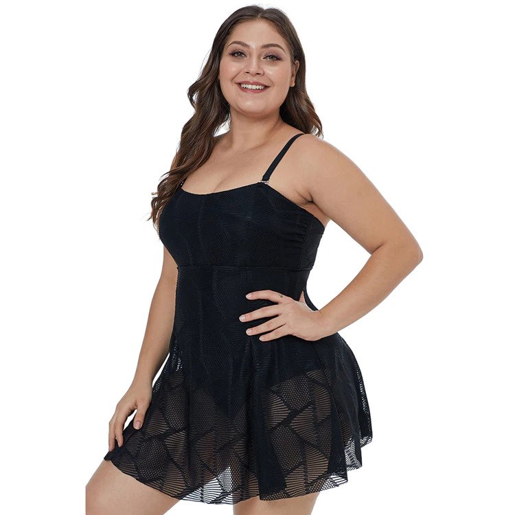 Maiô Com Saia Plus Size Preto