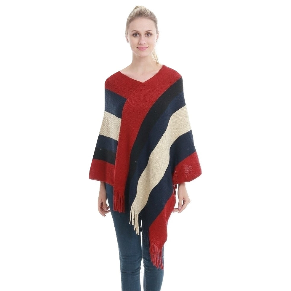 Poncho Tricot Elegance Listrado