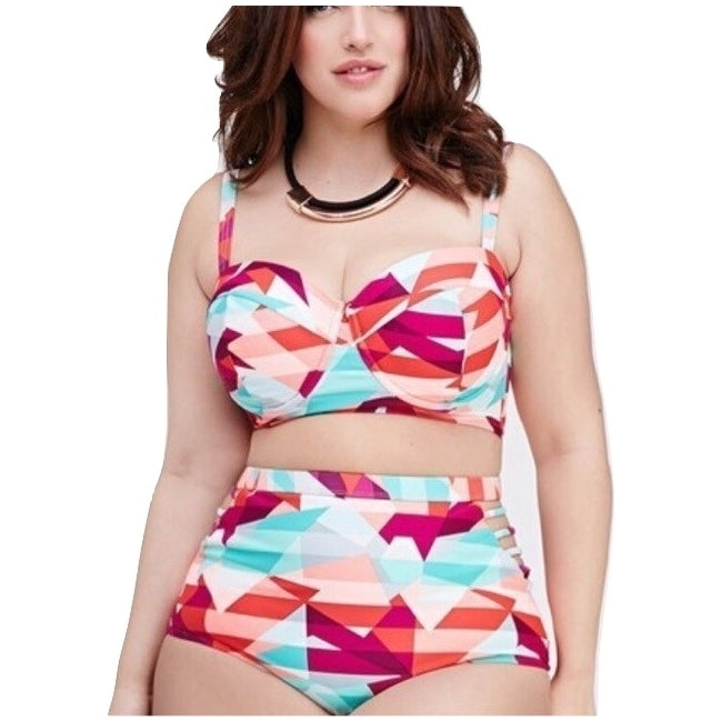 Biquíni Cintura Alta Estampado Plus Size