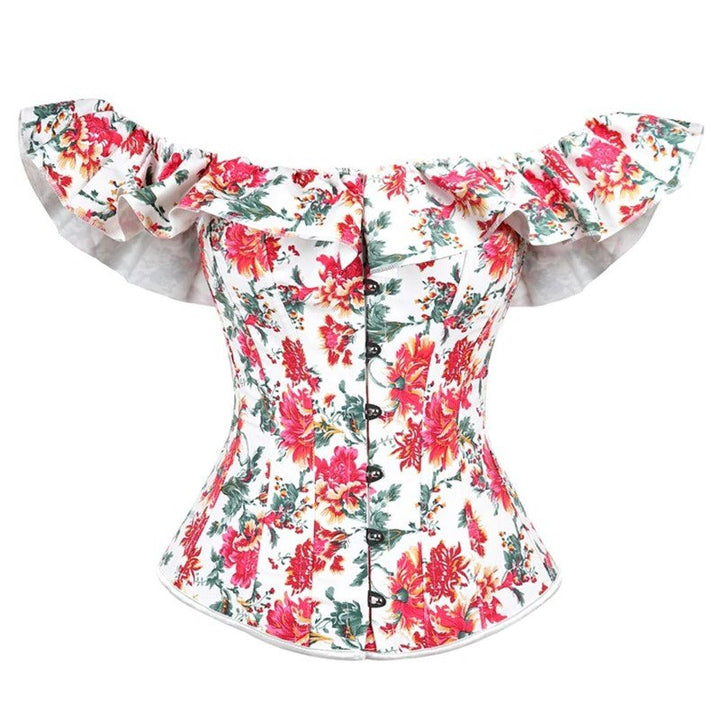 Corset Overbust Com Babado Floral
