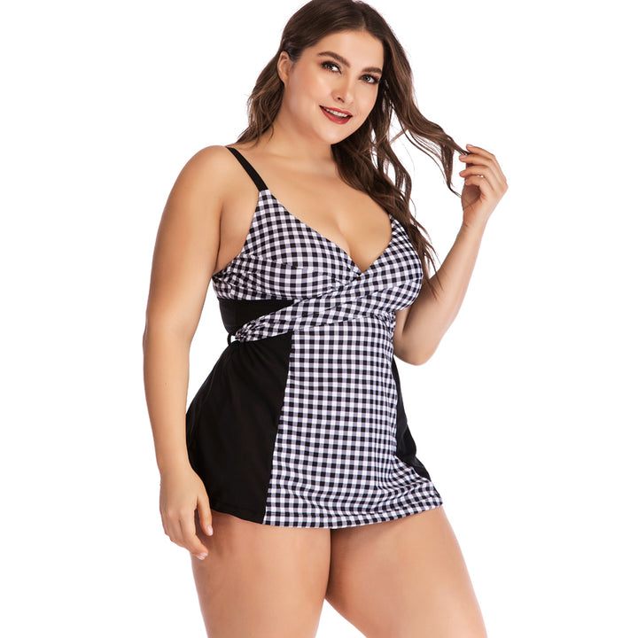 Conjunto Tankini Plus Size Xadrez