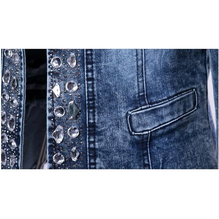 Jaqueta Jeans Feminina Pedraria Elegance