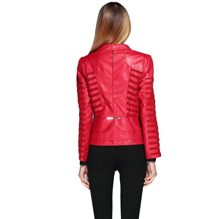 Jaqueta Couro Ecológico Recortes Plus Size