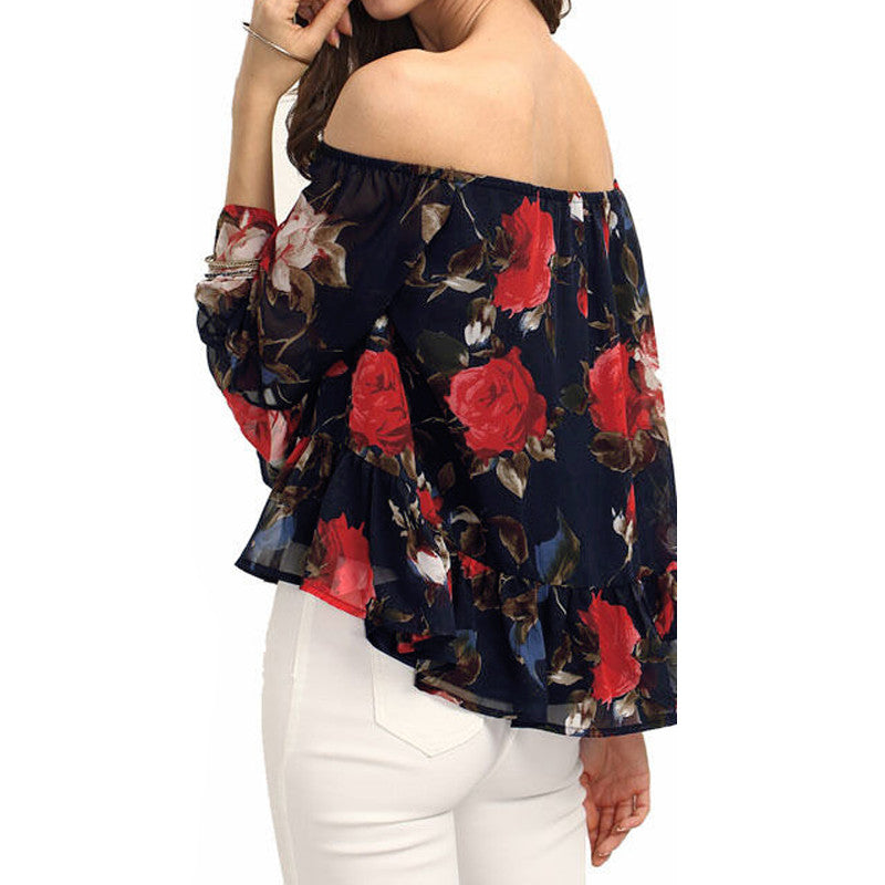 Blusa Ciganinha Chiffon Floral