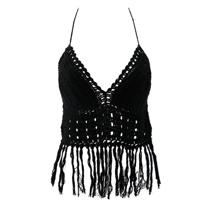 Biquíni Top Crochet Com Franjas