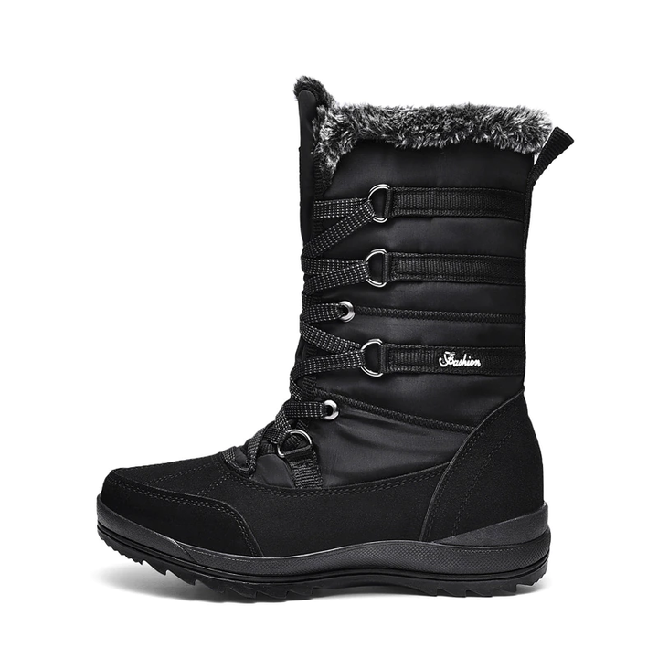 Bota Impermeável Snow Boot Com Pelos e Amarração