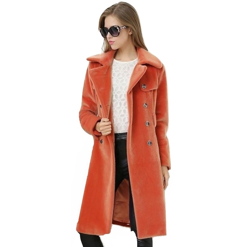 Trench Coat Peluciado Laranja Com Cinto
