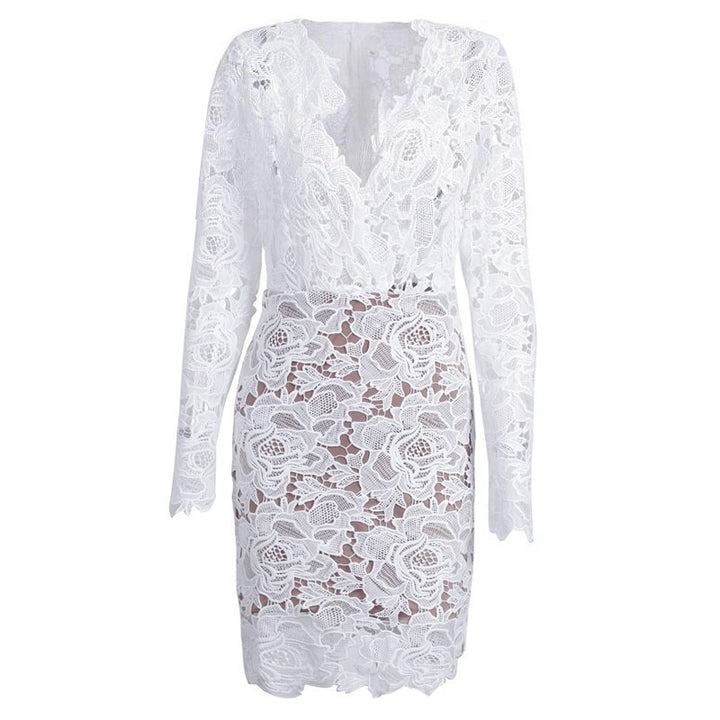 Vestido Cavado Renda Branco