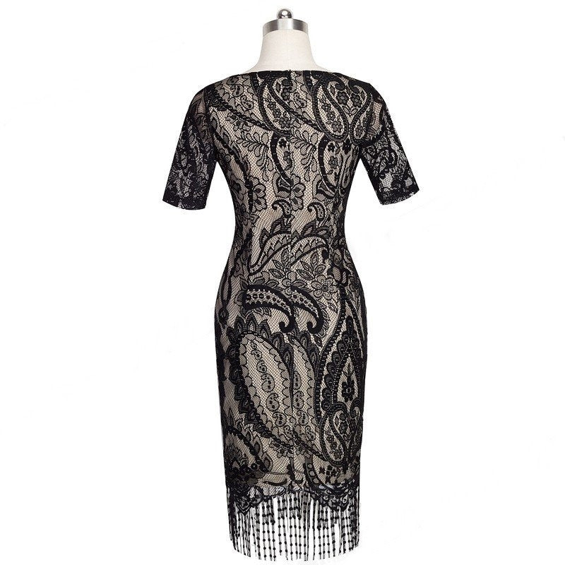 VESTIDO RENDA COM FRANJAS - PODEROSA SHOP