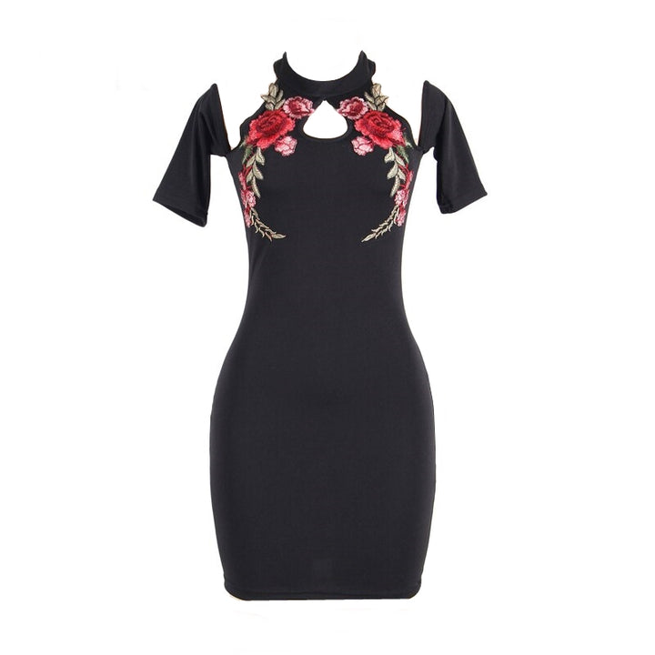 Vestido Open Shoulder Detalhe Floral