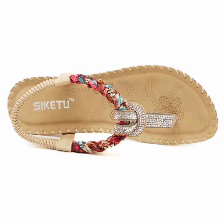 Rasteira Confort Tiras Com Strass