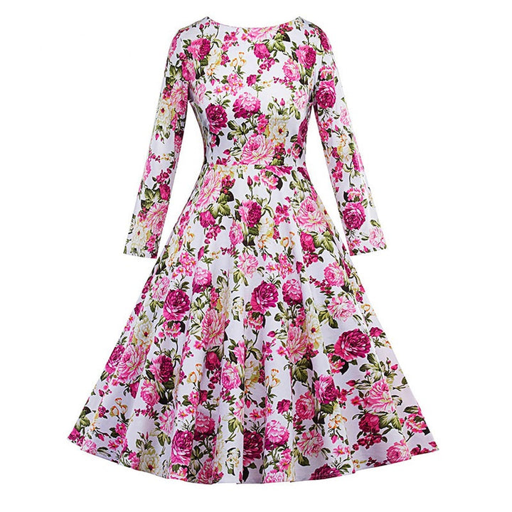 VESTIDO FLORAL MANGA LONGA - PODEROSA SHOP