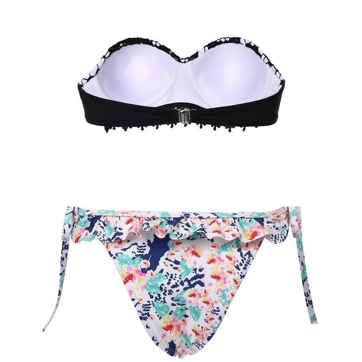 Biquíni Estampado Top Crochet