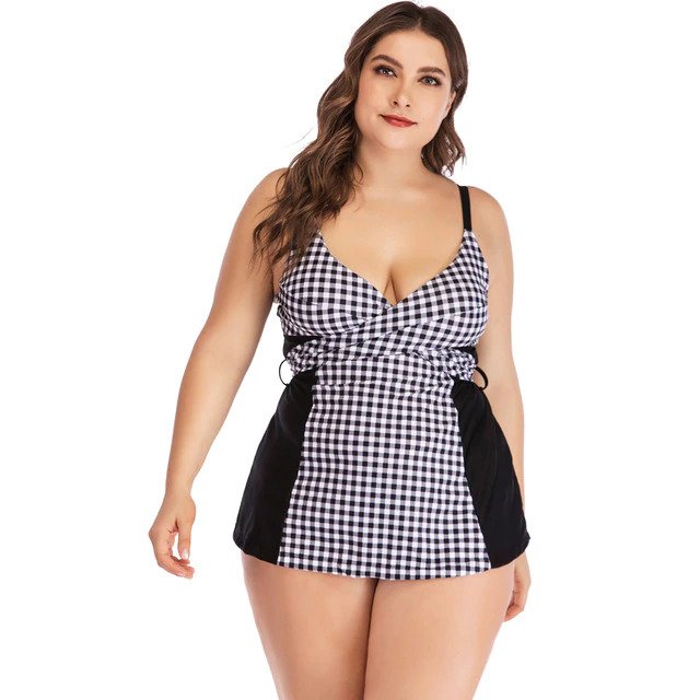 Conjunto Tankini Plus Size Xadrez