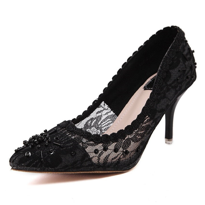 Scarpin Salto Fino Renda